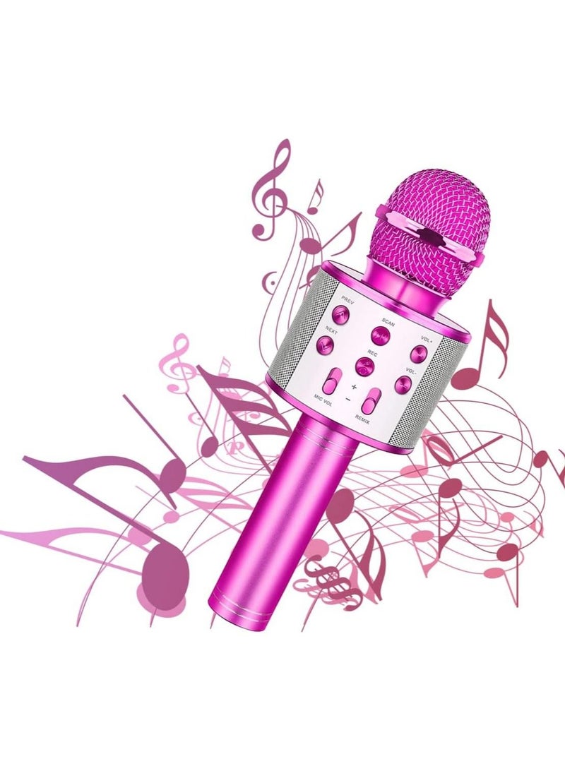 Wireless Bluetooth Karaoke Microphone Machine,Portable Handheld Karaoke Bluetooth Handheld Karaoke Speaker Player Machine for Kids Adults Home KTV Party for Android/Iphone/Ipad/Pc Girl Boy - Image 1