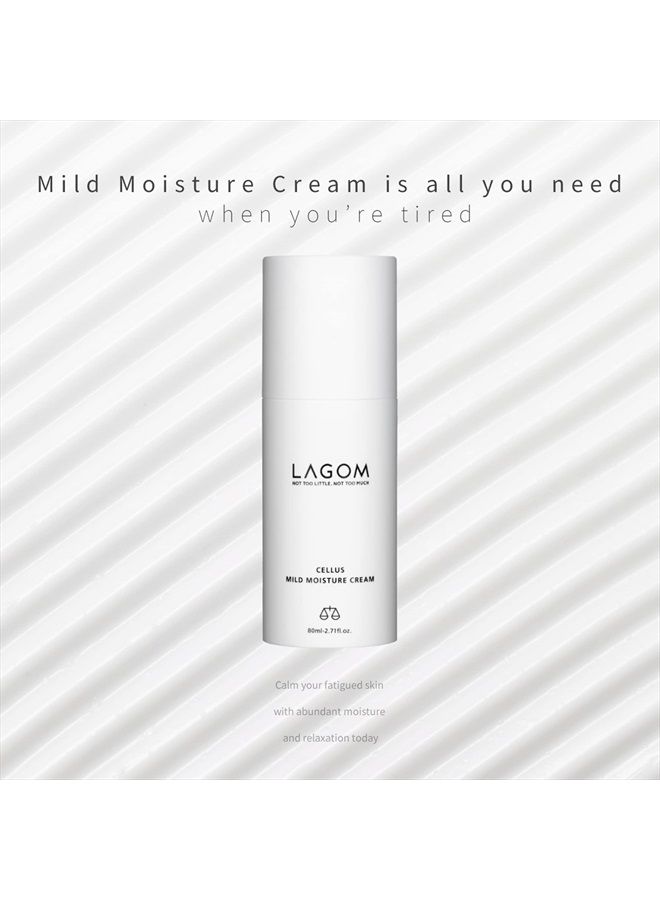 LAGOM Cellus Mild Moisture Cream Natural Moisturizer with Shea Butter Urea Lavender Zero-Irritation Fragrance-Free Refreshing Herbal Face Lotion for Sensitive Dry Oily Facial Skin 80ml 2.71oz - Image 3