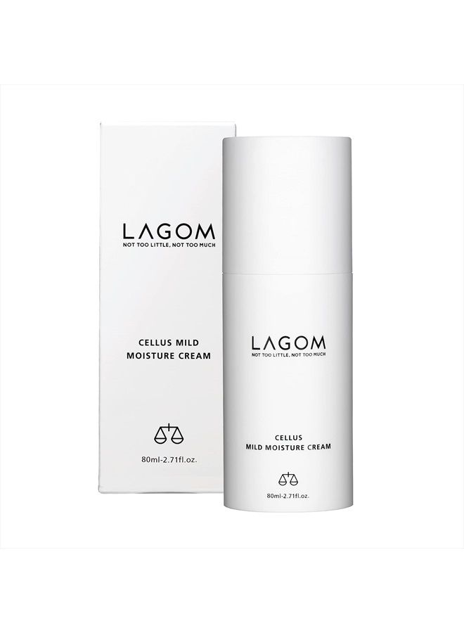 LAGOM Cellus Mild Moisture Cream Natural Moisturizer with Shea Butter Urea Lavender Zero-Irritation Fragrance-Free Refreshing Herbal Face Lotion for Sensitive Dry Oily Facial Skin 80ml 2.71oz - Image 1