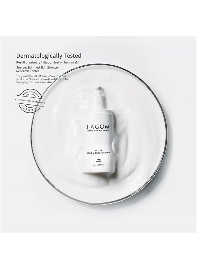 LAGOM Cellus Mild Moisture Cream Natural Moisturizer with Shea Butter Urea Lavender Zero-Irritation Fragrance-Free Refreshing Herbal Face Lotion for Sensitive Dry Oily Facial Skin 80ml 2.71oz - Image 5