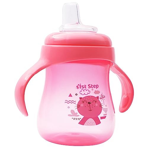 1ST STEP Matte Collection BPA Free Soft Spout Sipper with Twin Handles for Easy Grip (Pink) - Image 5