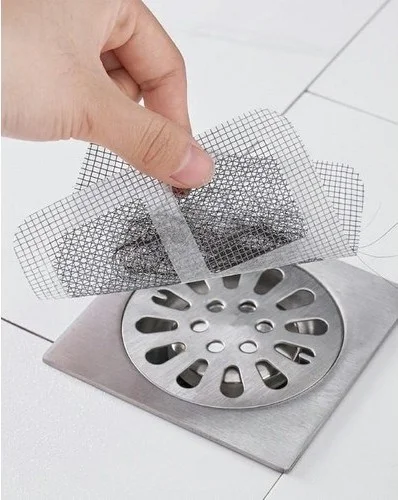 BarkoFix 10 Pieces Adhesive Bathroom Drain Strainer Hair Catcher Strainer Bathroom Shower Drain Anti-Clogging Strainer