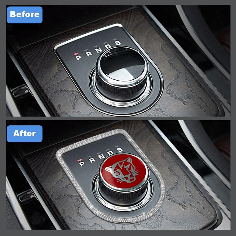 MAXDOOL Gear Shift Knob Cover Decoration Trim Sticker for Jaguar XF XE XJ F-Pace (Red) - Image 4