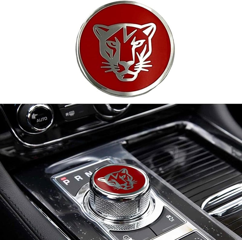 MAXDOOL Gear Shift Knob Cover Decoration Trim Sticker for Jaguar XF XE XJ F-Pace (Red) - Image 1