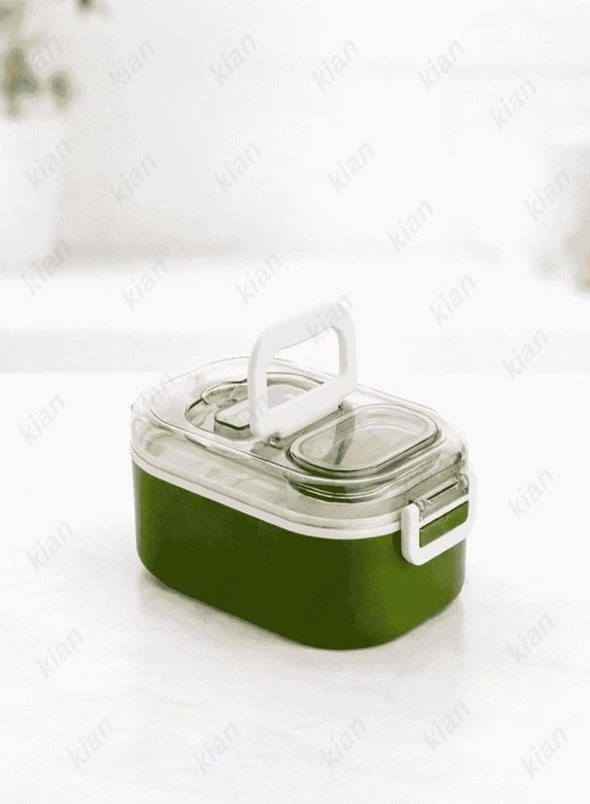 Kian Mighty Food Grade Leak Proof Plastic Lunch Tiffin Box Unique Design BPA Free for Kids and Adults, 4 Compartment with 1 Spoon Light Weight & Microwave Safe(Multi Color) (Pack of 1) - Image 3