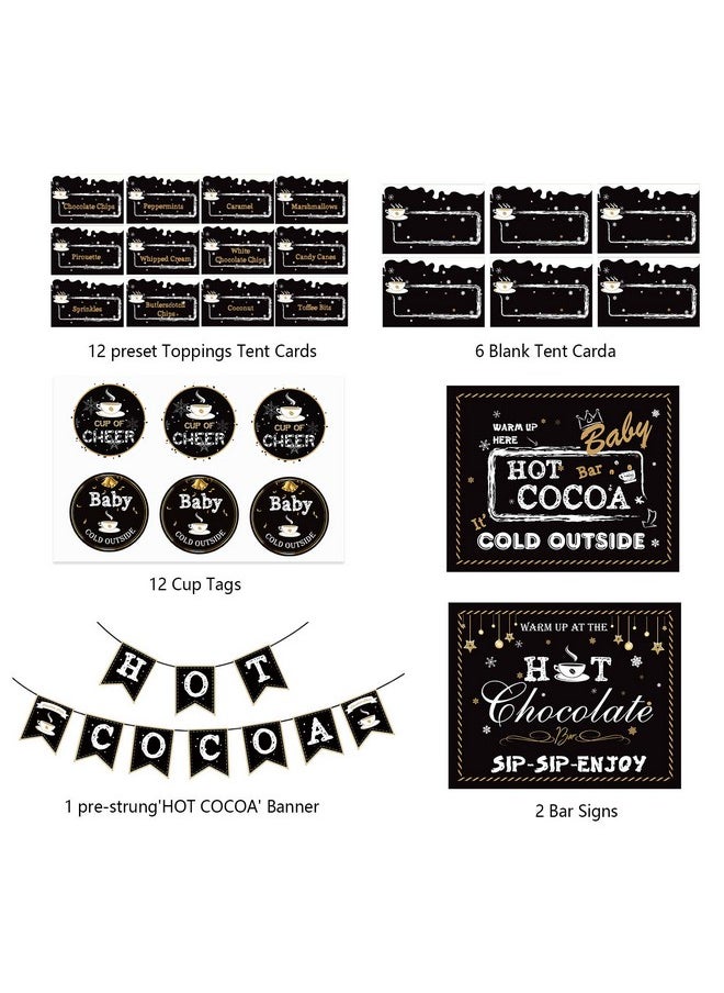 Omgouue Hot Cocoa Bar Kit Hot Chocolate Bar Supplies Toppings Labels Cup Tags Stickers For Wintertime Holiday Christmas Party New Year Party Birthday Party  - Image 2