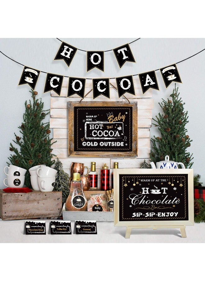 Omgouue Hot Cocoa Bar Kit Hot Chocolate Bar Supplies Toppings Labels Cup Tags Stickers For Wintertime Holiday Christmas Party New Year Party Birthday Party  - Image 4