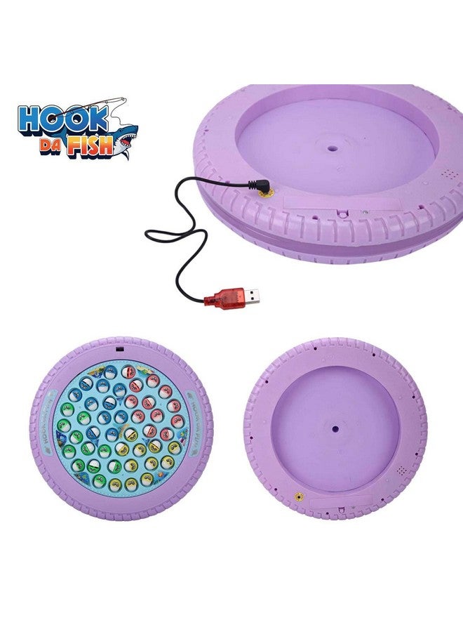 سكودل لعبة صيد السمك القابلة لإعادة الشحن من SKOODLE Quest Hook Da Fish | 45 سمكة و4 صنارات صيد | لعبة صيد السمك الدوارة الموسيقية | مناسبة لعمر 5 سنوات فما فوق | لون أرجواني - Image 2