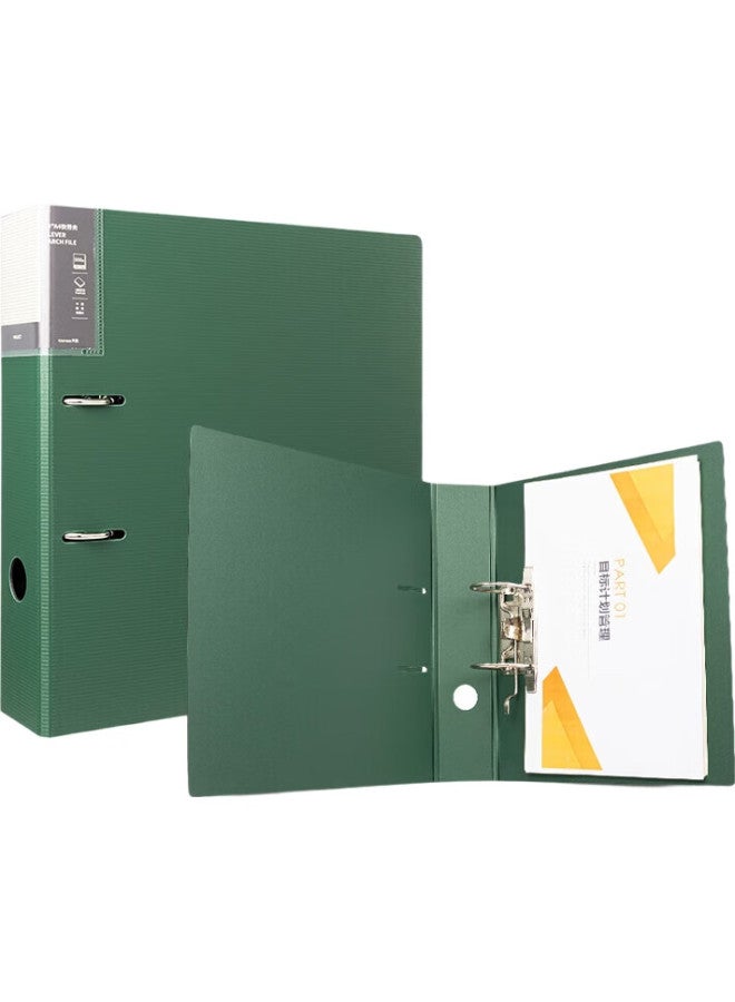 Tianse Thick Loose-Leaf File Folder, 3-Inch Quick-Release Binder, Two-Hole Loose-Leaf Folder, Large Capacity Strong Clip For Document Insertion, Office Supplies, Ts-11004, Dark Green - Image 2