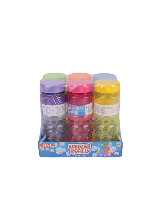 Bubbles 6PK 4 OZ BUBBLE WITH WAND, 6ASTD
6PCS HEAT SHRINK/ TRAY
6 TRAYS/ CARTON - Image 1
