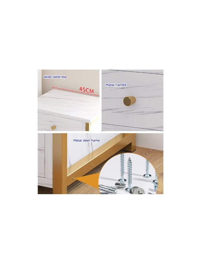 Generic Bedside Table with 2 Drawers Side Table Small Nightstand Table with Drawer for Bedroom Sofa Couch Beside End Table for Living Room Household Storage Cabinet for Home Decor（CTG2-Black）  - Image 4