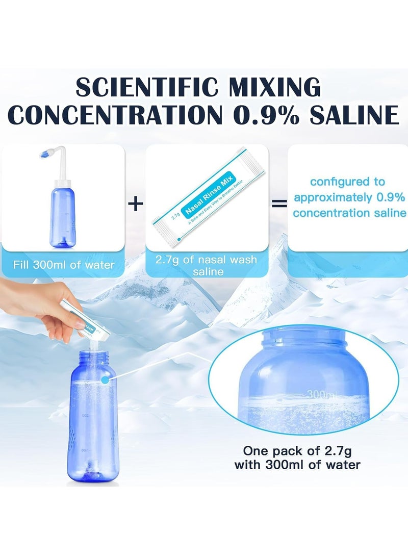 Joyelink - 40 Pre-Mixed Saline Packets Sinus Rinse for Neti Pots and Nasal Irrigation Systems, Salt Packets Effective Sinus Rinse for Allergies & Congestion - Image 1