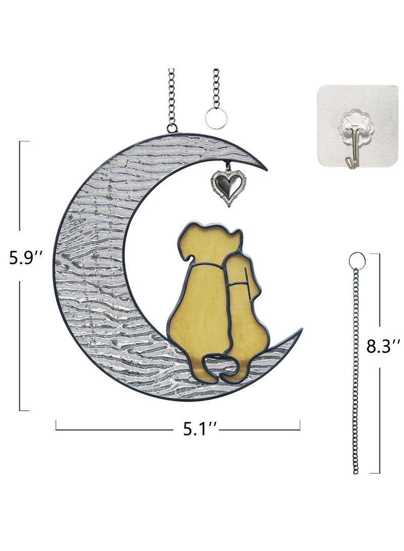 SYOSI Dog Memorial Gifts for Loss of Dog, Sun Catchers Stained Glass Window Hangings Indoor, for Pet Loss Gifts, Pet Sympathy Gifts for Dogs, Pet Memorial Gifts - Image 3