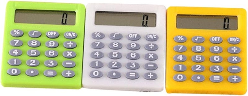 3 Pack Cute Portable Electronic Calculator Random Color For High School Students - Image 1