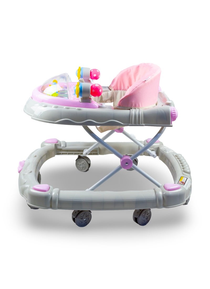 molody Foldable Baby Walker-White & Pink  - Image 3
