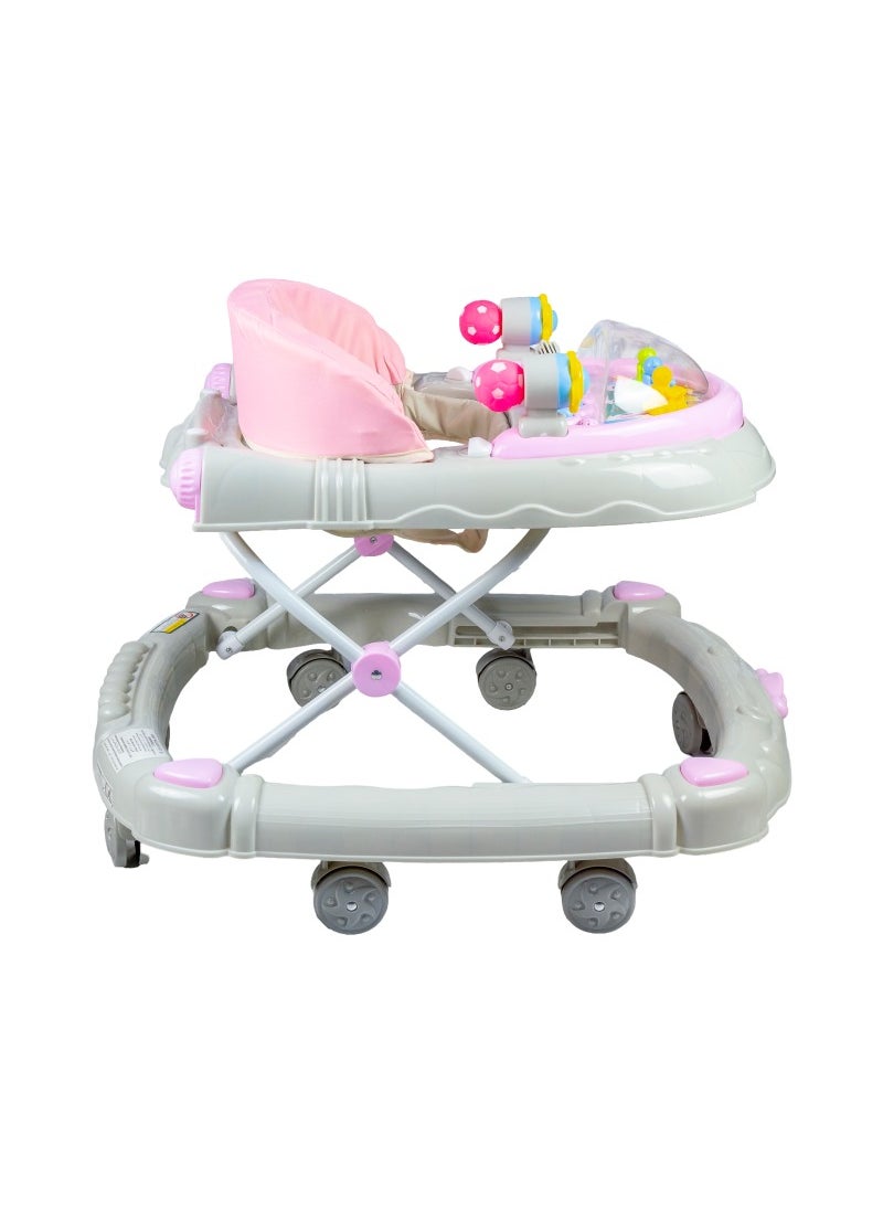 molody Foldable Baby Walker-White & Pink  - Image 4