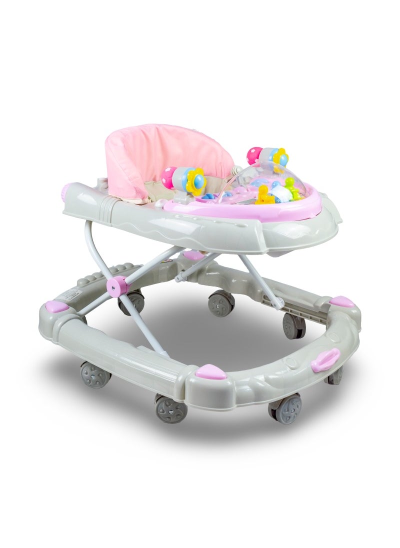 molody Foldable Baby Walker-White & Pink  - Image 5