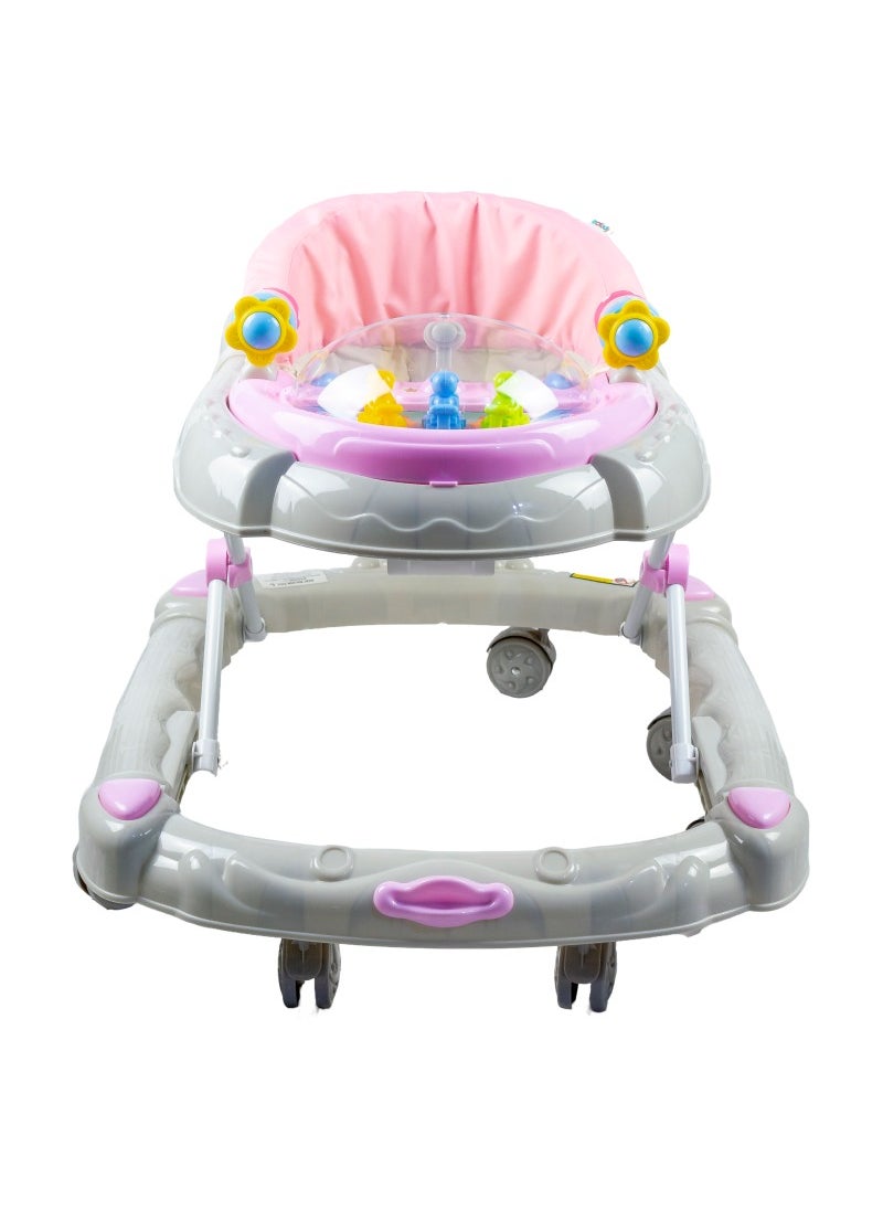 molody Foldable Baby Walker-White & Pink  - Image 2