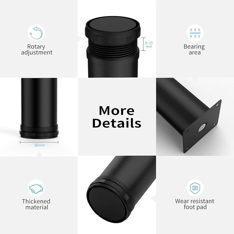 Ventuos New Town Furniture Legs Furniture Foot 8 inch Adjustable Feet Home DIY Projects Sofa Leg 4pcs 8 - Image 5