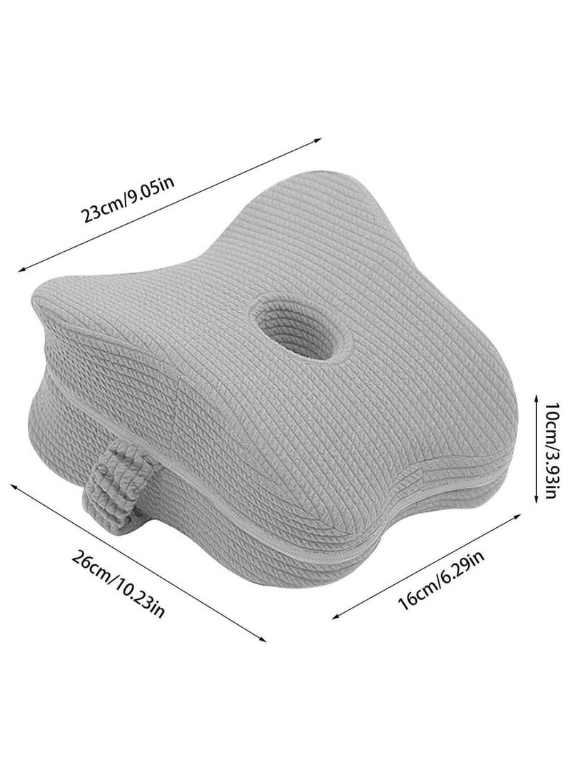 TYCOM Memory Foam Knee Pillow for Side Sleepers Orthopedic Knee and Leg Cooling Pillow Adaptive Bed Assistance Product Leg Pillow for Sleeping Lower Back and Hip Pain Light Grey. - Image 3