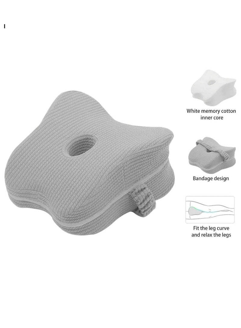 TYCOM Memory Foam Knee Pillow for Side Sleepers Orthopedic Knee and Leg Cooling Pillow Adaptive Bed Assistance Product Leg Pillow for Sleeping Lower Back and Hip Pain Light Grey. - Image 2