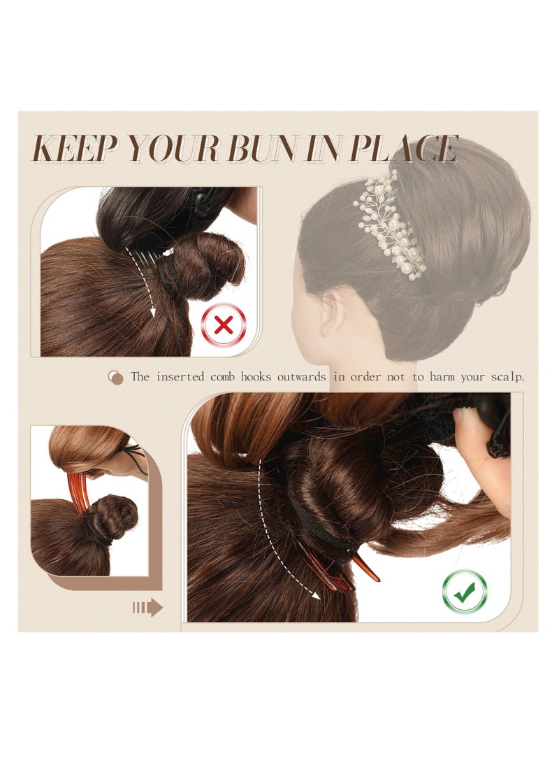 KASTWAVE Ponytail Bun, Claw Clip Short Ponytail Hair Extensions, Hair Bun Hairpiece, Pale Ash Blonde Hair Chignon, with Comb Clip Updo, Drawstring Bun, Hair Pieces Extension for Women - Image 3