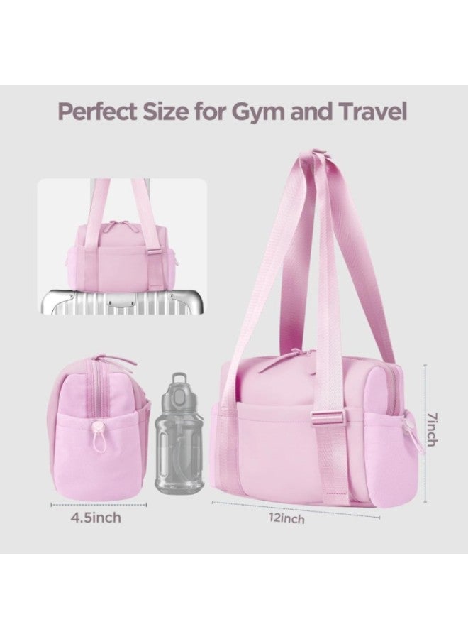 Generic Large-capacity Women's All-match Sports Shoulder Multi-function Travel Fitness Fashion Portable Storage Bag-Color:Pink  - Image 4