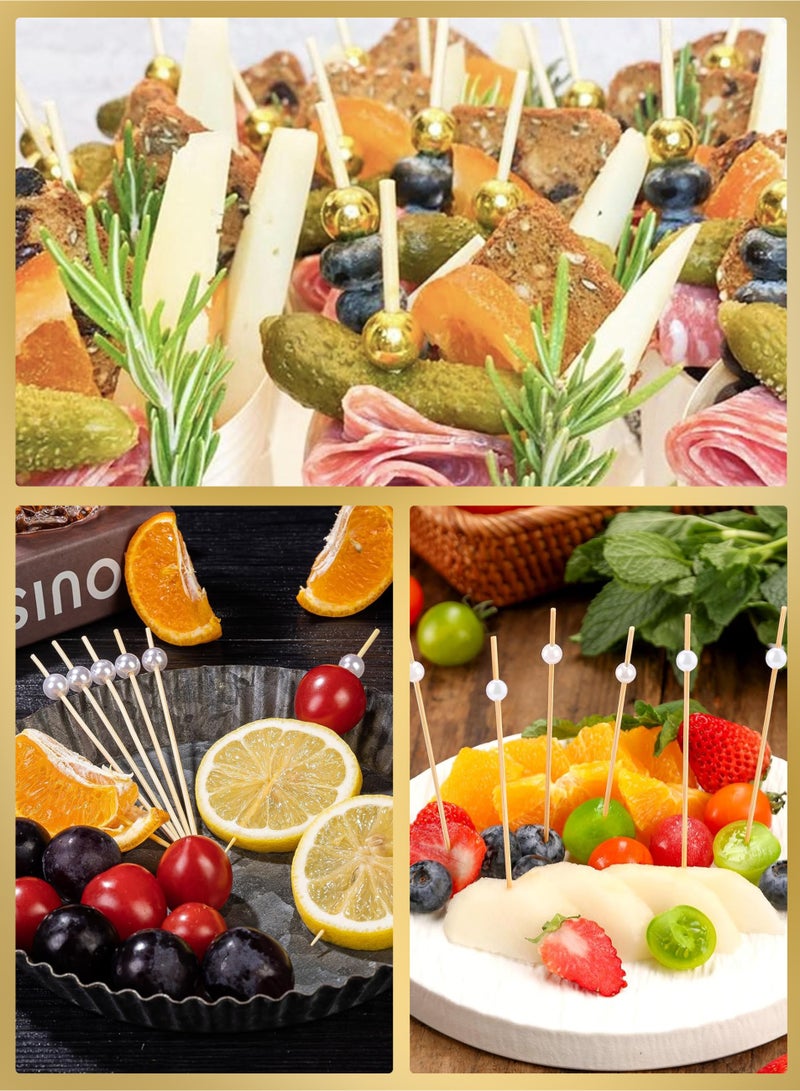 200 قطعة من أسياخ الخيزران، أعواد قابلة للاستخدام مرة واحدة وصديقة للبيئة للفواكه والمقبلات وتزيين العصائر وحفلات الزفاف والحفلات والمناسبات - Image 4