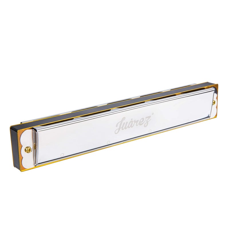 Juarez Viénto JRH24SL 24 Holes 48 Tones Professional Tremolo Polyphonic Harmonica Key of C Scale | Mouth Organ | Cover - Stainless Iron | Comb - Abs | Reed – Brass with Cloth & Case - Image 1