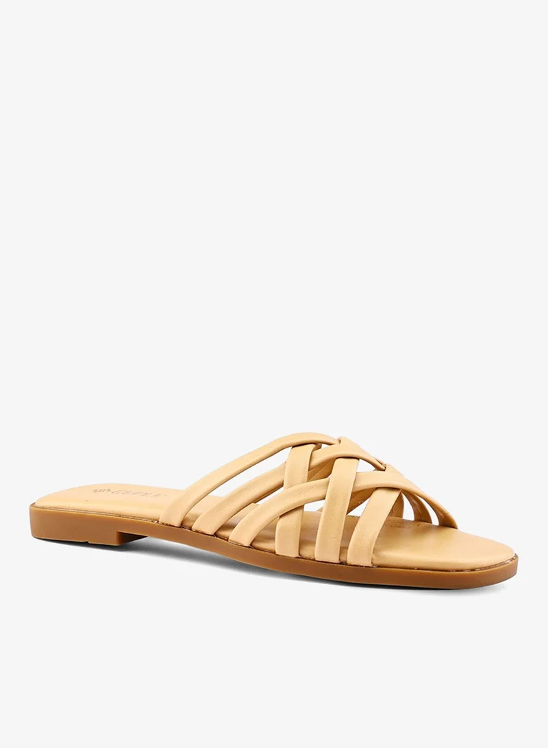 كابلي صندل مسطح نسائي متقاطع الأشرطة