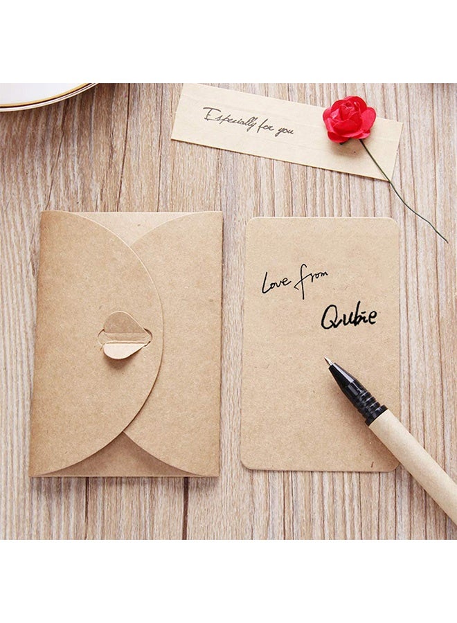 8 Pcs Handmade Kraft Paper Flower Embellished Thank You Cards with Envelopes Rustic Greeting Wish Invitation Cards for Weddings Birthdays Eid Gatherings Baby Showers Holiday Gift Notes - Image 3