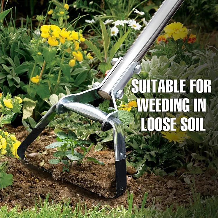MLHpeak Hoe Garden Tool, Scuffle Garden Hoe with Long Handle, Adjustable Hula Hoe for Easy Weeding (45 Inch) - Image 4