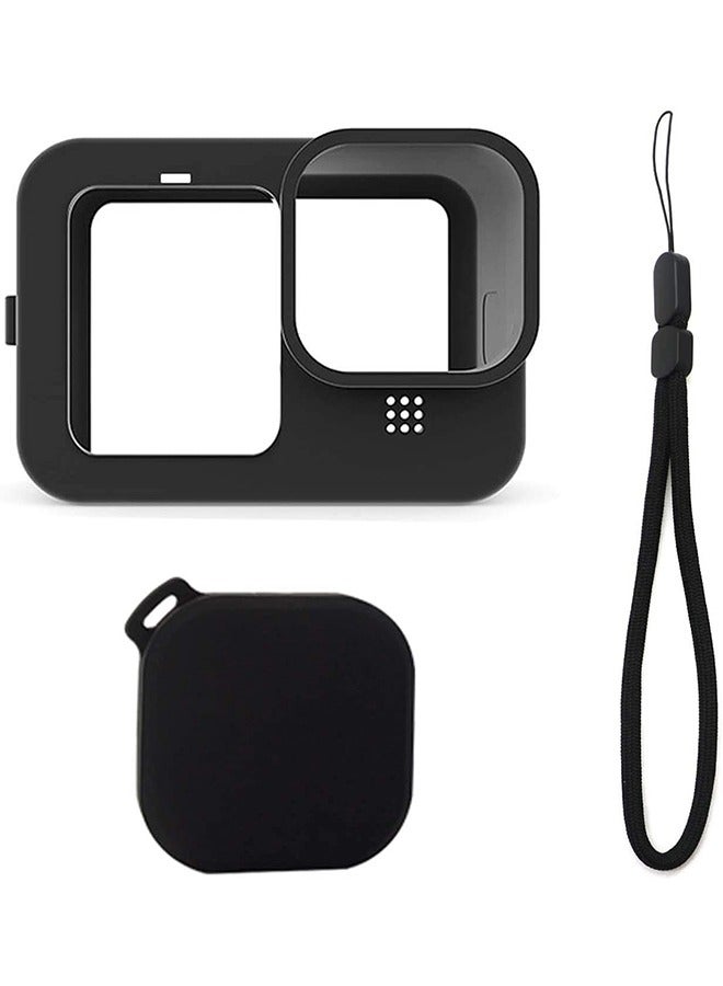 Silicone Sleeve Case for Go Pro Hero 11 /Hero 10 /Hero 9, Screen Protectors  Lens Caps  Lanyard for Go Pro Hero 11 /10 / 9 Accessories Kit (Black)  - Image 3