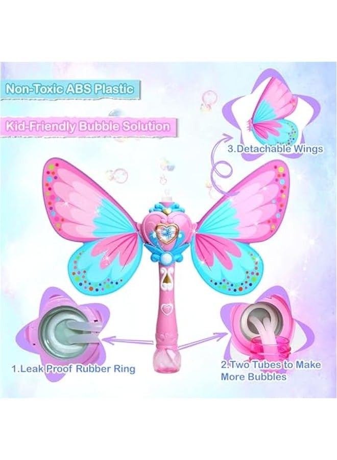 DURKU Kids' Bubble Machine: erfly Bubbles Wand Blower Toy with 1000+ Bubbles per Minute, Great for Indoor and Outdoor Play. Perfect Birthday Gift for Girls, Includes Bubble Solution. - Image 5