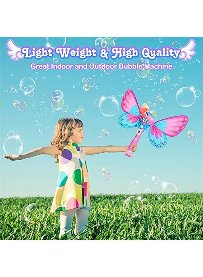 DURKU Kids' Bubble Machine: erfly Bubbles Wand Blower Toy with 1000+ Bubbles per Minute, Great for Indoor and Outdoor Play. Perfect Birthday Gift for Girls, Includes Bubble Solution. - Image 2