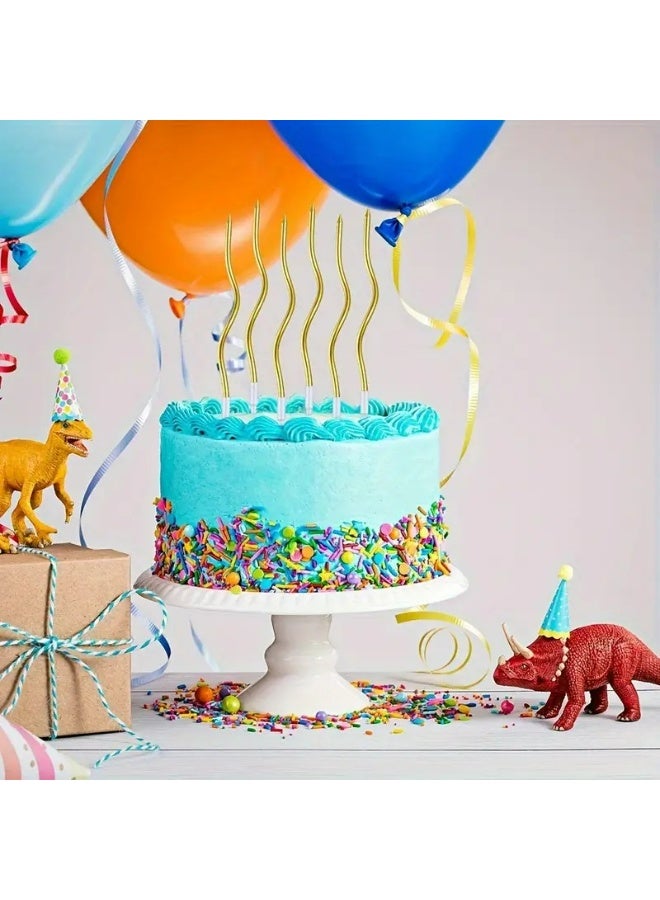 Kandid 6pcs Decorative Birthday Candles for Celebrations, Anniversary, Wedding, Romantic Evening (CURLY GOLD) - Image 4