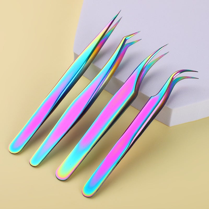 Eyelash Tweezers Set - Gold Feather Tweezers for Lash Extensions - Image 4