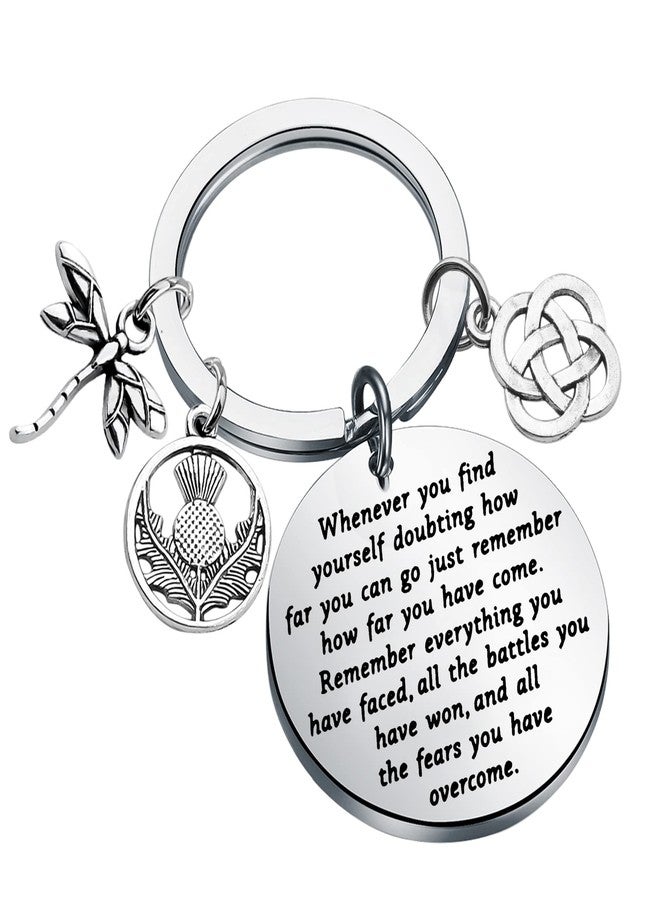 لوجيب بيردجوت هدايا مستوحاة من مسلسل Lywjyb Birdgot التلفزيوني: سلسلة مفاتيح بتصميم اليعسوب ونبات الشوك الاسكتلندي، هدية لمحبي الأفلام (مفتاح خارجي) - Image 1