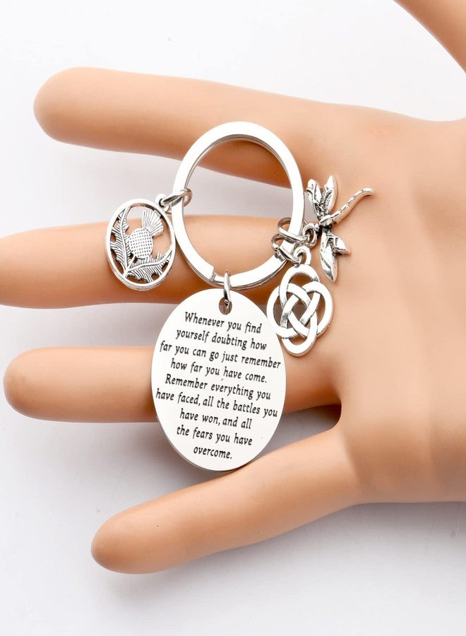 لوجيب بيردجوت هدايا مستوحاة من مسلسل Lywjyb Birdgot التلفزيوني: سلسلة مفاتيح بتصميم اليعسوب ونبات الشوك الاسكتلندي، هدية لمحبي الأفلام (مفتاح خارجي) - Image 2