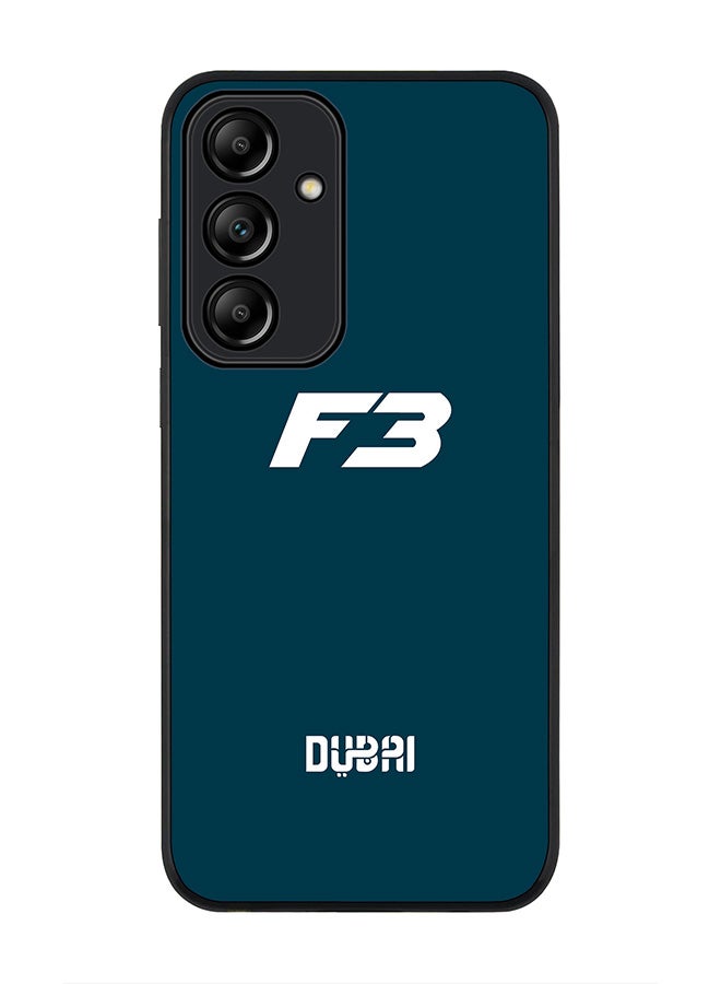 Stylizedd Rugged Black Edge Case for Samsung Galaxy A55, Slim fit Soft Case Flexible Rubber Edges Anti Drop TPU Gel Thin Cover -   Faz3 Dubai Blue - Image 1