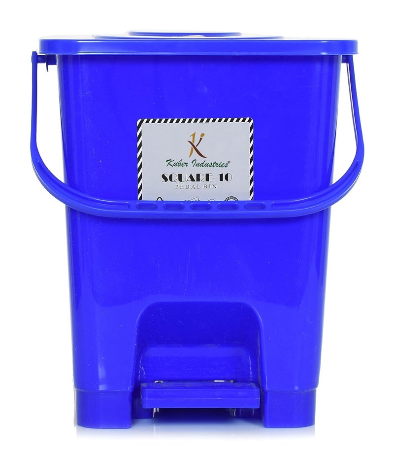 Kuber Industries Kuber Industries Premium Plastic Pedal Dustbin 10 Ltr Black BluePack of 2  - Image 2