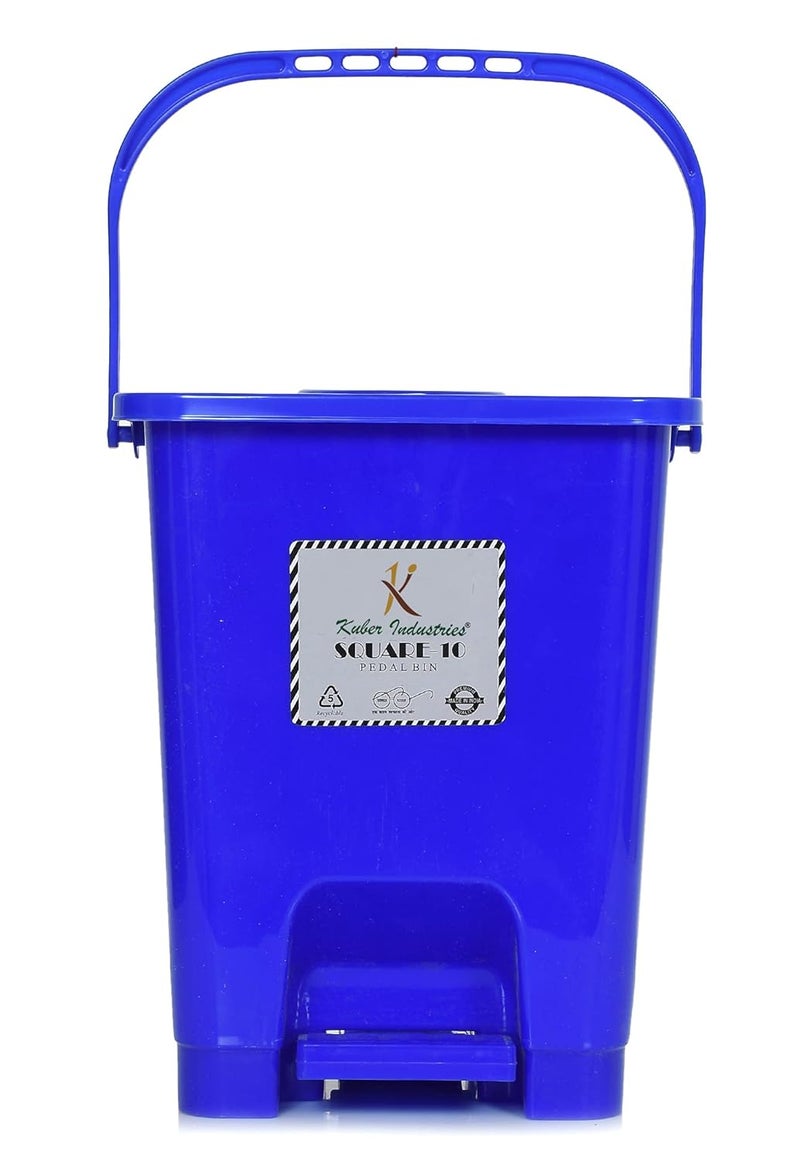 Kuber Industries Kuber Industries Premium Plastic Pedal Dustbin 10 Ltr Black BluePack of 2  - Image 4