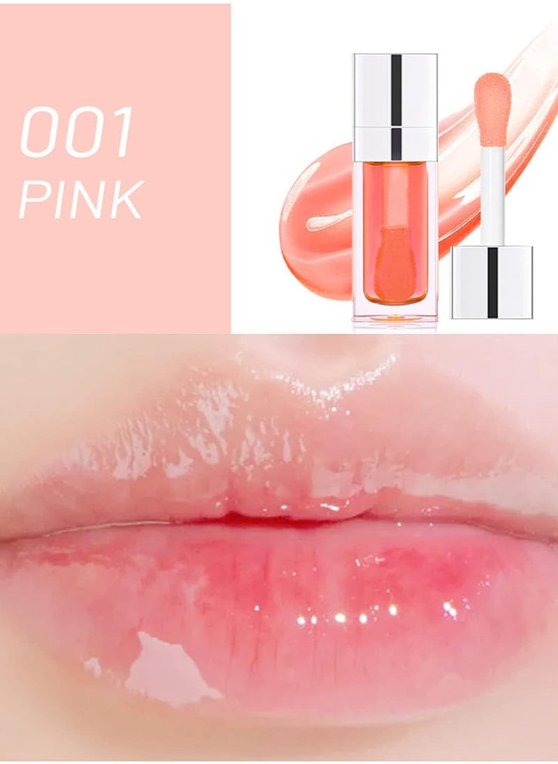 ibcccndc Lip Glow Oil Hydrating Lip Glow Oil Tinted Transparent Plumping Lip Gloss Long Lasting Nourishing Lip Oil for Lip Treatment and Dry Lips Non Sticky Big Brush Head Glitter Shine Primer Lip Tint 001  - Image 2