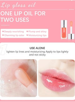 ibcccndc Lip Glow Oil Hydrating Lip Glow Oil Tinted Transparent Plumping Lip Gloss Long Lasting Nourishing Lip Oil for Lip Treatment and Dry Lips Non Sticky Big Brush Head Glitter Shine Primer Lip Tint 001  - Image 3