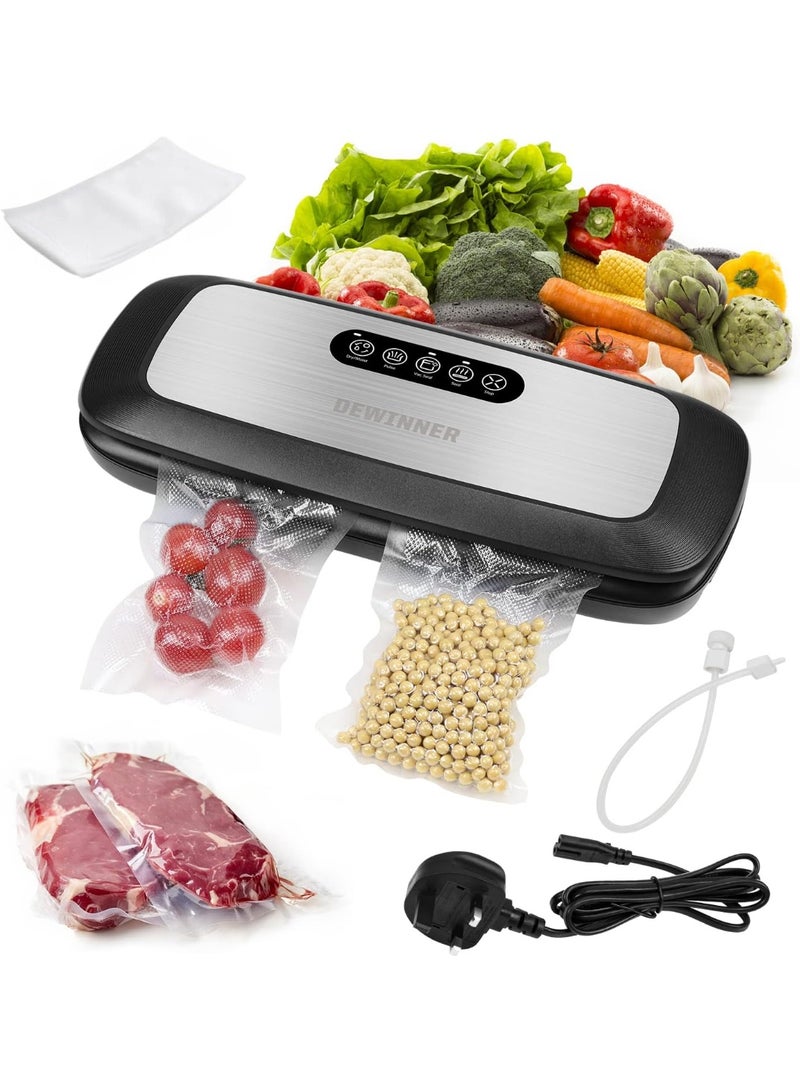 DEWINNER Food Vacuum Sealer Machine 5-in-1, Sealing Machine Automatic with 20 Sealer Bags Storage, Food Saver Air Sealing System for Preservation Storage, Save Moist/Dry Vacuum - Image 1