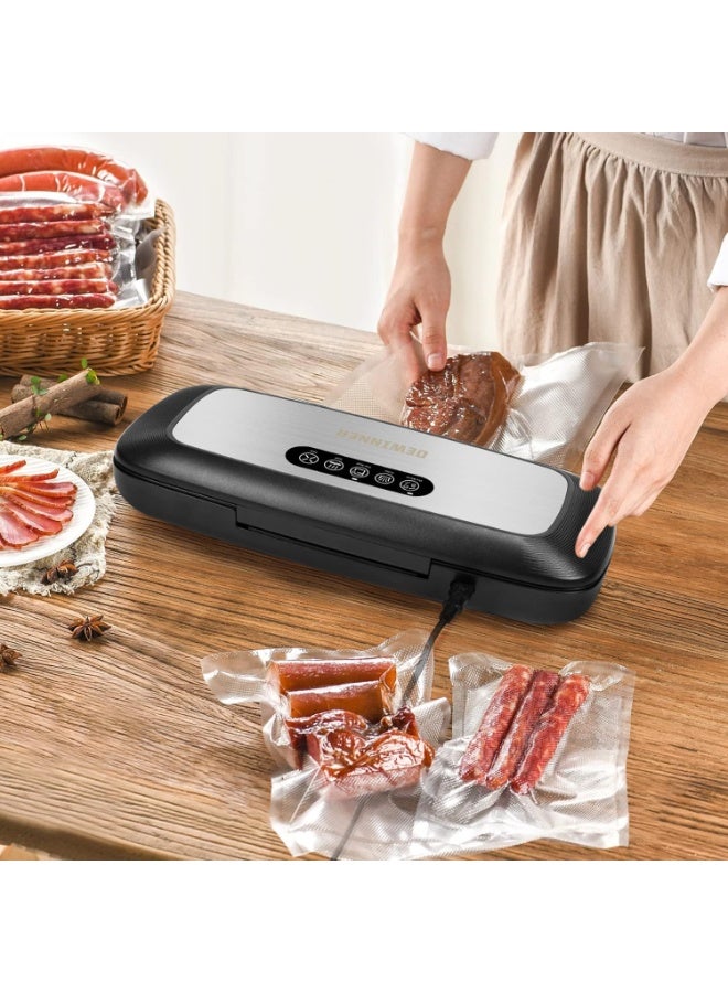 DEWINNER Food Vacuum Sealer Machine 5-in-1, Sealing Machine Automatic with 20 Sealer Bags Storage, Food Saver Air Sealing System for Preservation Storage, Save Moist/Dry Vacuum - Image 4