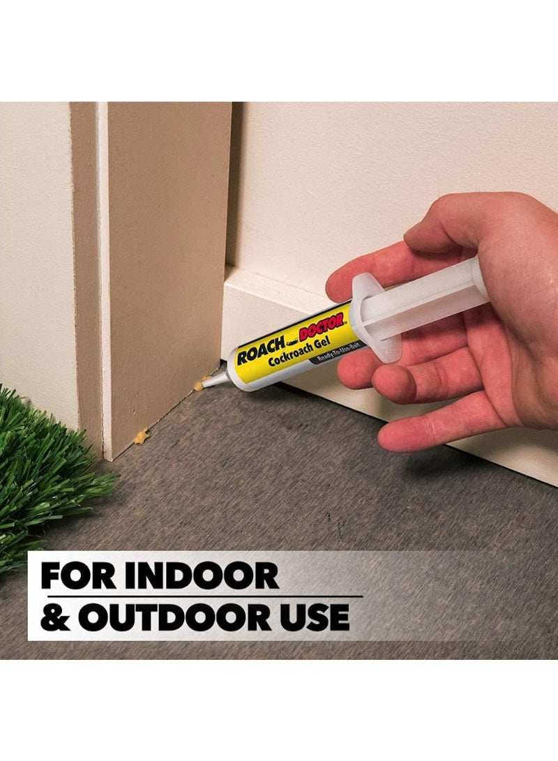 Bulb Head Original Roach Doctor Cockroach Gel Ready-to-Use Cockroach Gel Bait - Outdoor & Indoor Roach Killer with Syringe Applicator Pack of 3 - Image 5