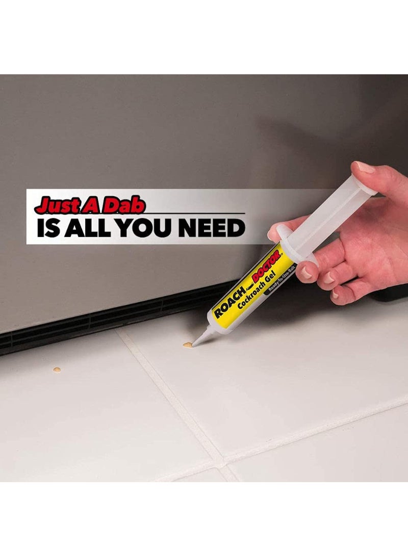 Bulb Head Original Roach Doctor Cockroach Gel Ready-to-Use Cockroach Gel Bait - Outdoor & Indoor Roach Killer with Syringe Applicator Pack of 3 - Image 2