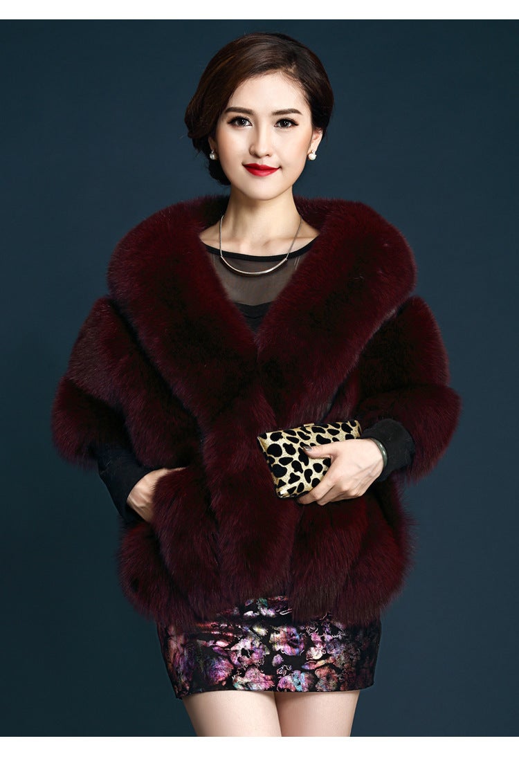 New Winter Coat Faux Fox Fur Faux Mink Cape Wedding Shawl Coat Short Waistcoat Women'S Coat - Image 1