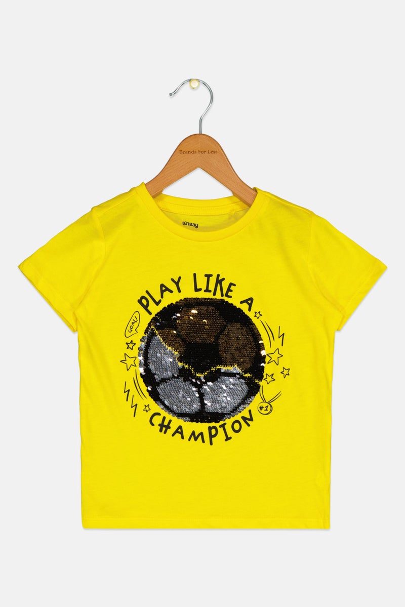 Sinsay تي شيرت قصير الأكمام للأولاد مع لامعة، أصفر - Image 3